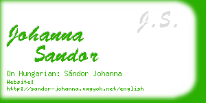 johanna sandor business card